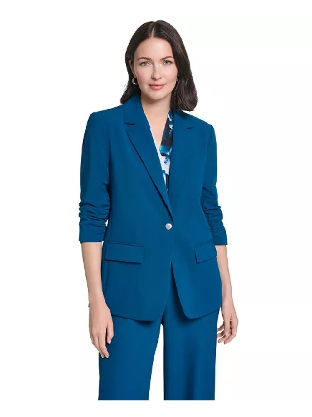 Calvin Klein Cypress Blue Single-Button Women's Blazer